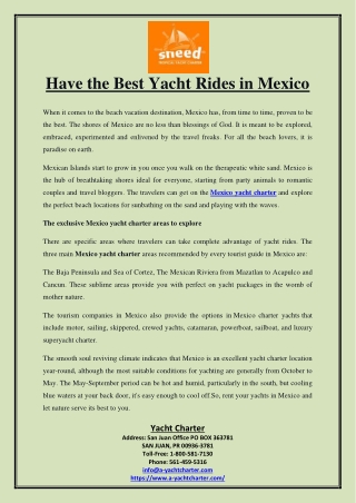 Have the Best Yacht Rides in Mexico