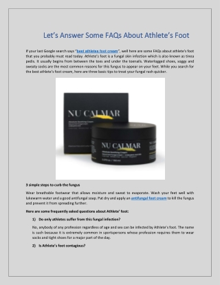 Let’s Answer Some FAQs About Athlete’s Foot