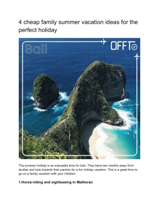 Cheap family vacation packages