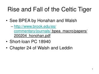 Rise and Fall of the Celtic Tiger