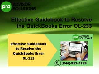Here's a How to surmount QuickBooks error OL-233 in no-time