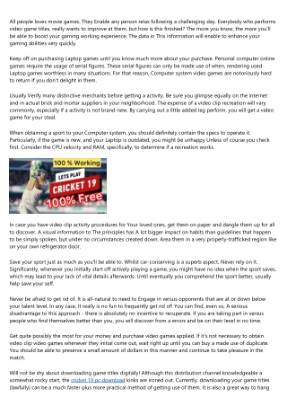 A Productive Rant About cricket 19 pc download
