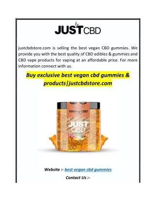 Buy exclusive best vegan cbd gummies & productsjustcbdstore