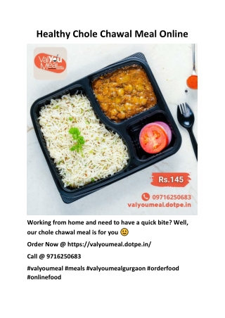 Healthy Chole Chawal Meal Online