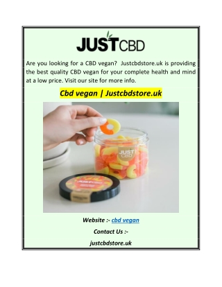 Cbd vegan  Justcbdstore.uk