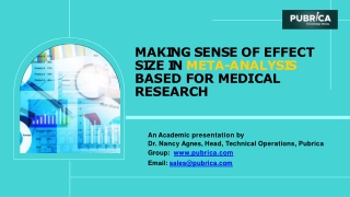 Making sense of effect size in meta-analysis based for medical research – Pubrica