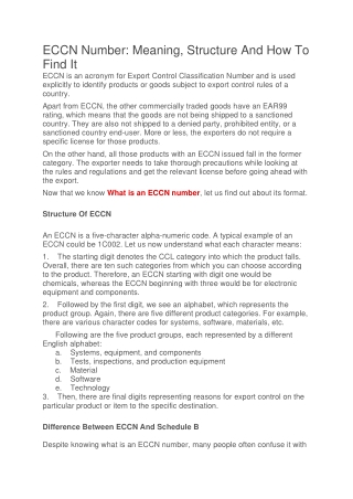ECCN Number Meaning, Structure And How To Find It