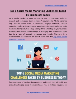 Top 6 Social Media Marketing Challenges Faced by Businesses Today