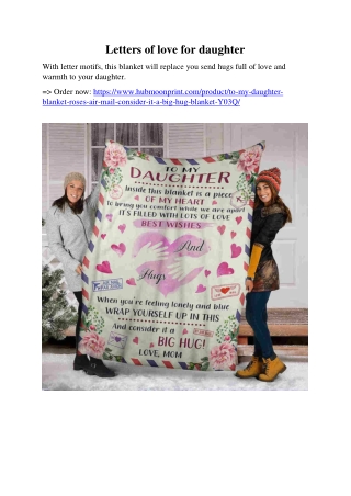 To My Daughter Blanket – Roses Air Mail – Consider It A Big Hug Blanket