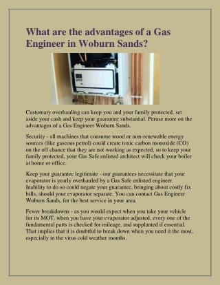 Get The Best Gas Engineer in Woburn Sands.