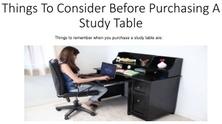 Things To Consider Before Purchasing A Study Table