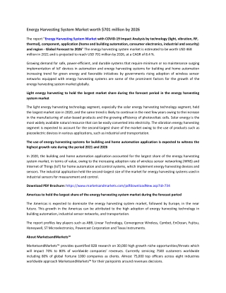 Energy Harvesting System Market