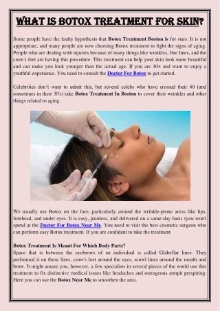 What is Botox treatment for skin