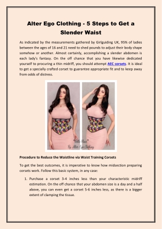 Alter Ego Clothing - 5 Steps to Get a Slender Waist