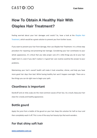 How To Obtain A Healthy Hair With Olaplex Hair Treatment_
