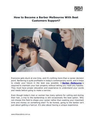 How To Become A Barber Melbourne With Best Customers Support