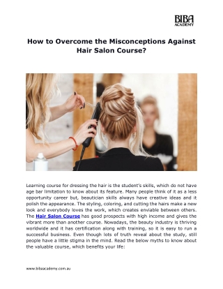 How to Overcome the Misconceptions Against Hair Salon Course