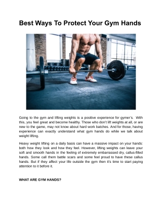 Best Ways To Protect Your Gym Hands