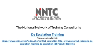De Escalation Training
