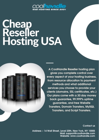 Cheap Reseller Hosting USA