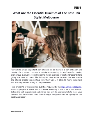 What Are the Essential Qualities of The Best Hair Stylist Melbourne