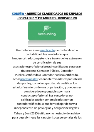 CORUNA.ACCOUNTING JOBS