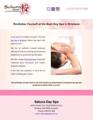 Revitalise Yourself at the Best Day Spa in Brisbane