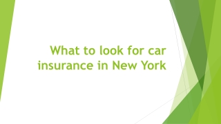 What to look for car insurance in New York