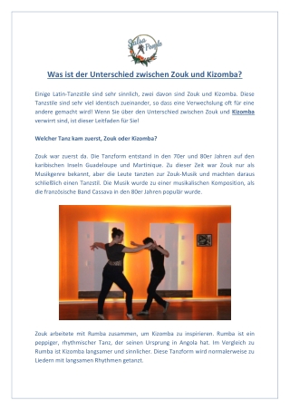 Was ist der Unterschied zwischen Zouk und Kizomba?