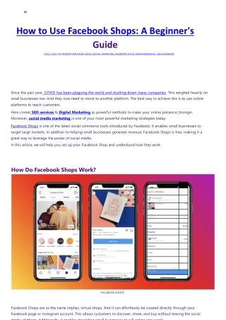 How to Use Facebook Shops: A Beginner’s Guide
