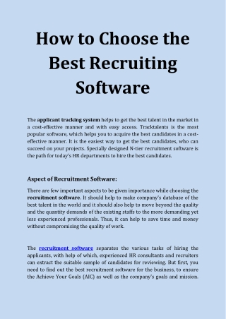 How to Choose the Best Recruiting Software