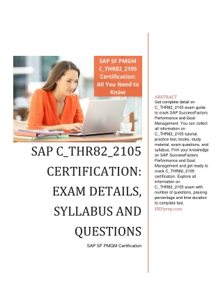 SAP C_THR82_2105 Certification: Exam Details, Syllabus and Questions