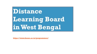 Distance Learning Board in West Bengal