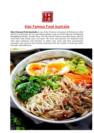 5% off - Xian Famous Food Australia Chinese Restaurant, QLD