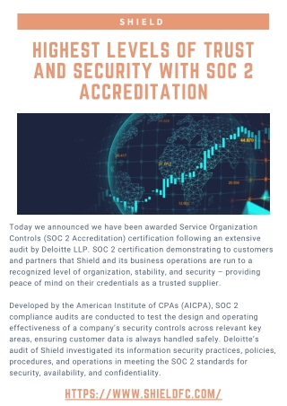 Shield - Highest Levels of Trust and Security with SOC 2 Accreditation
