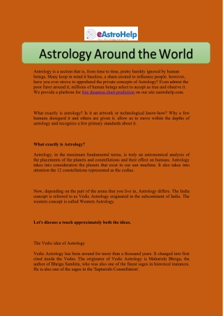 Astrology Around the World