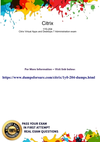 Citrix 1Y0-204 Dumps – 1Y0-204 dumps PDF - Dumpsforsure.com