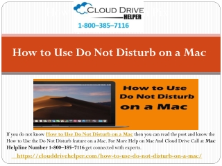 Call 1-800–385–7116 - How to Use Do Not Disturb on a Mac