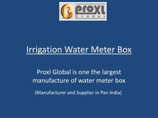 Check Irrigation Water Meter Box