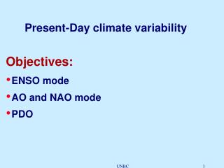 Present-Day climate variability