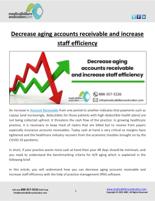 Decrease aging accounts receivable and increase staff efficiency