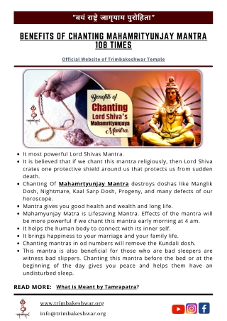 Benefits of Chanting Mahamrityunjay Mantra 108 Times