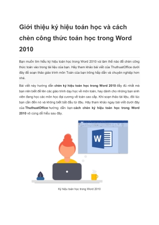 Ký hiệu toán học trong Word 2010