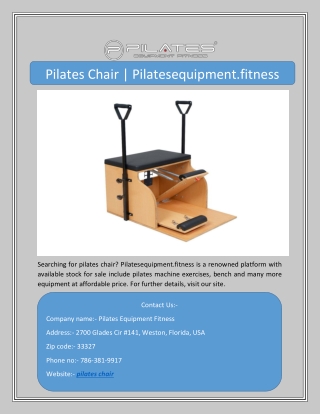 Pilates Chair | Pilatesequipment.fitness