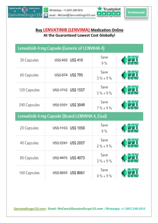 Buy Lenvima Capsule of Eisai