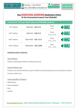 Buy Fosfestrol Tablet Online