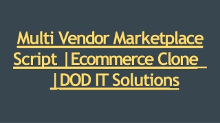 Best Multi Vendor Marketplace Script - DOD IT Solutions