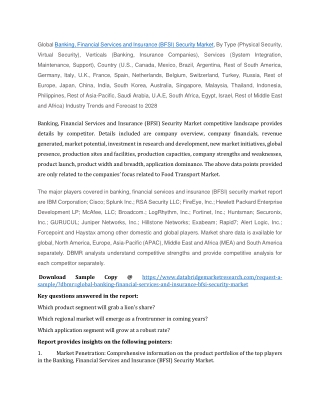 Banking, Financial Services and Insurance (BFSI) Security Market