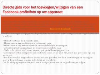 Contact Facebook Nederland online service als je het nodig hebt