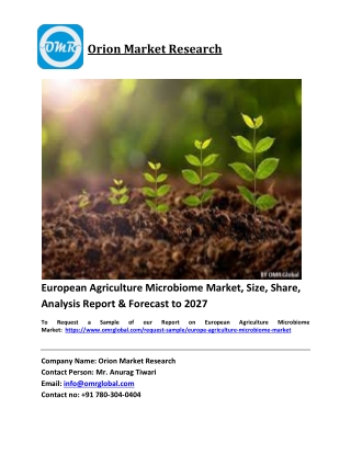 European Agriculture Microbiome Market Trends, Size, Competitive Analysis and Fo